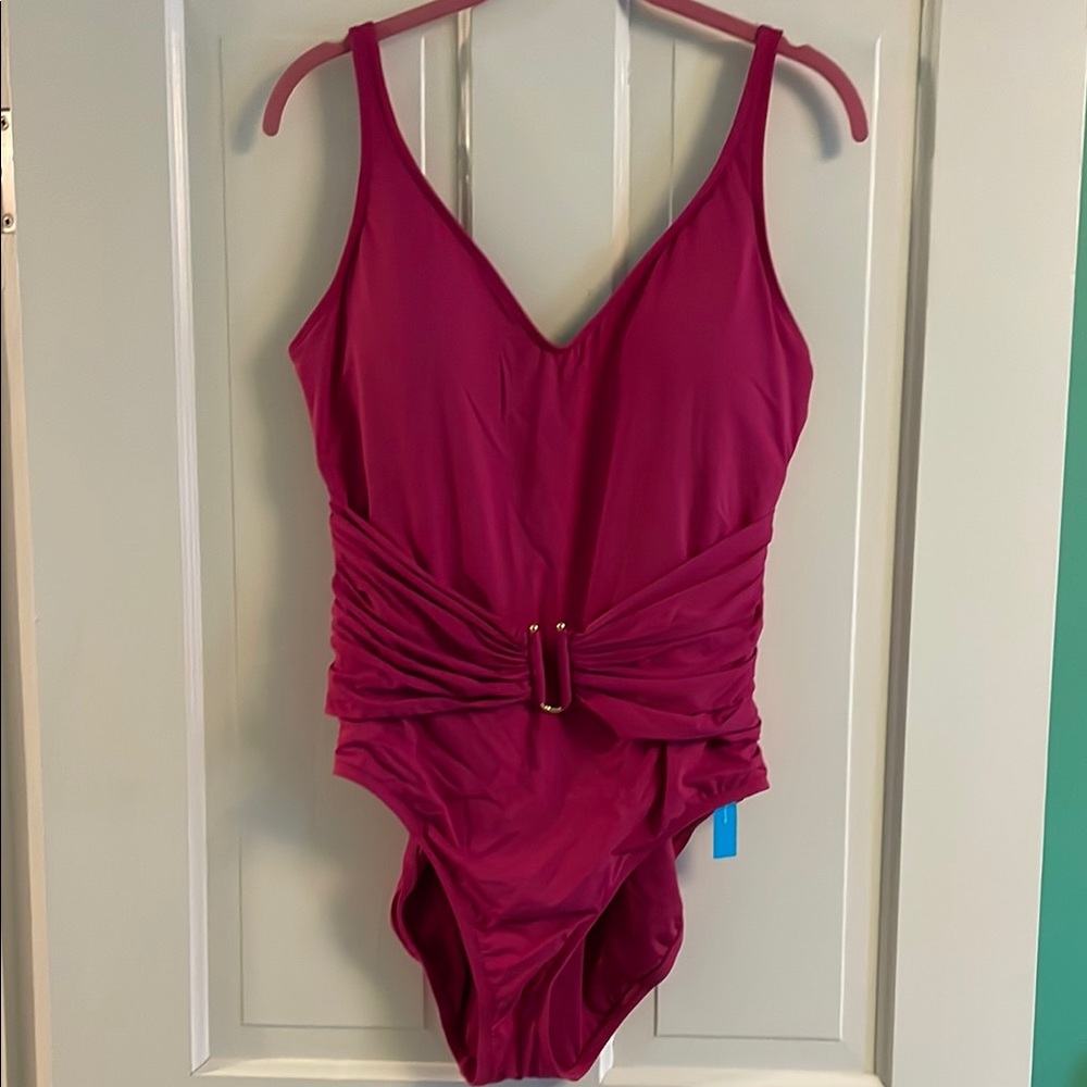 NWT Bleu Rod Beattie Magenta One-Piece Swimsuit